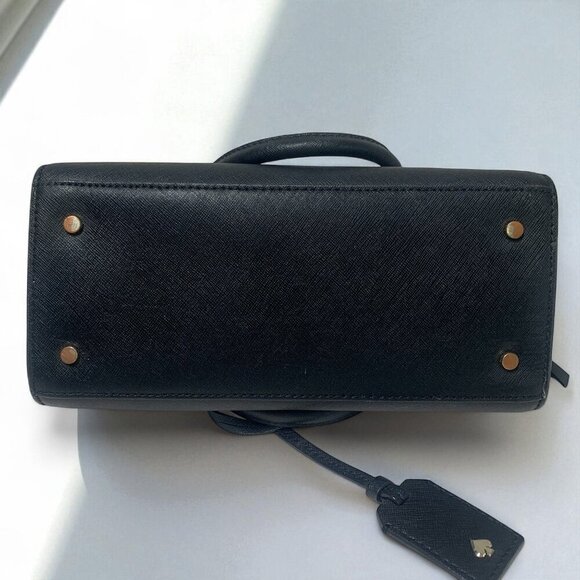 Kate Spade New York Reiley Dome Satchel Black Saffiano Leather Gold Hardware - Picture 4 of 10